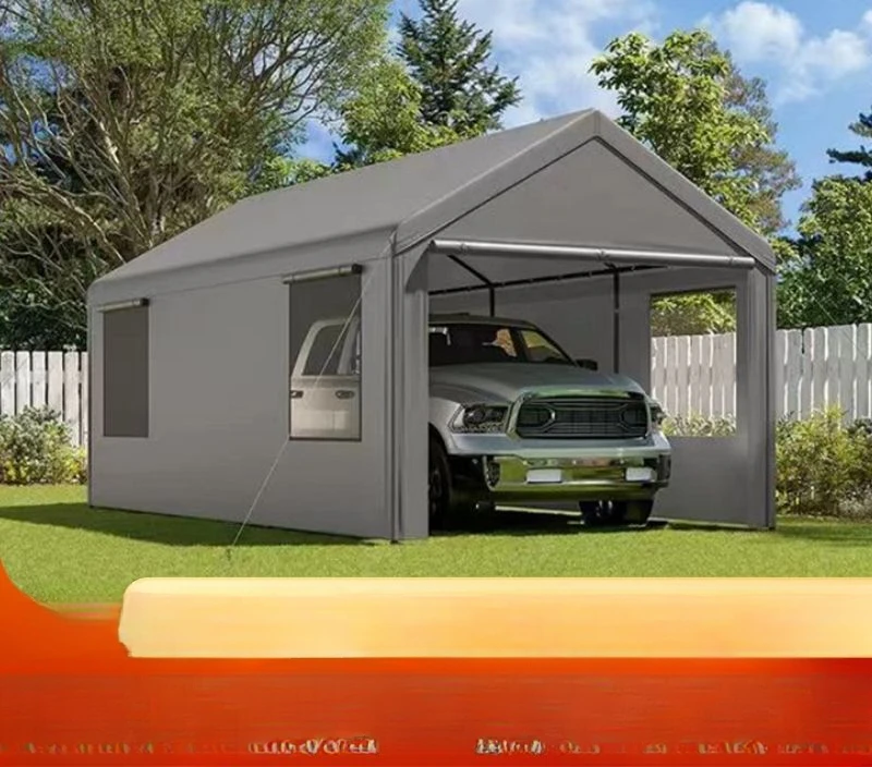 Carport Heavy Duty Portable Garage with Removable Sides & Doors,All Weather Shelter Canopy with Reinforced Poles