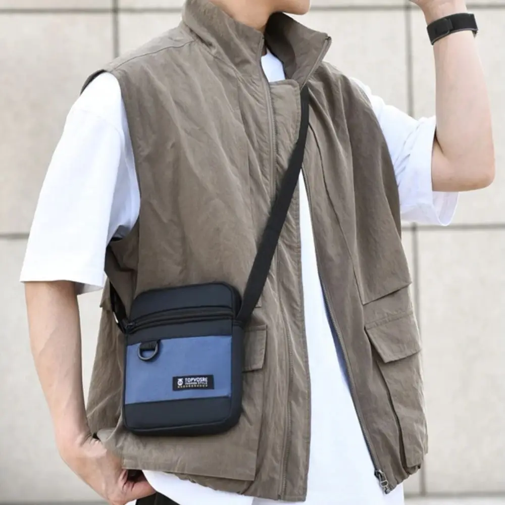 Fashion Oxford Cloth Men Shoulder Bag Waterproof Large Capacity Messenger Bag Casual Portable Mobile Phone Bag Outdoor