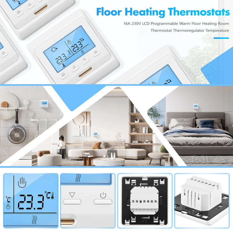 Big Deal 16A 230V LCD Programmable Warm Floor Heating Room Thermostat Thermoregulator Temperature Controller Manual Mechanical