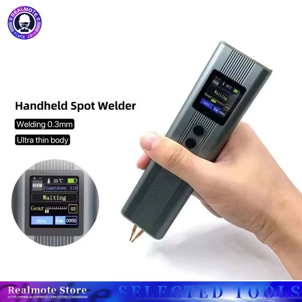 

Upgraded 11 Gears Battery Spot Welder Mini Handheld with Digital Display Auto Manual Modes for Li-ion Ni-MH Batteries Welding DI