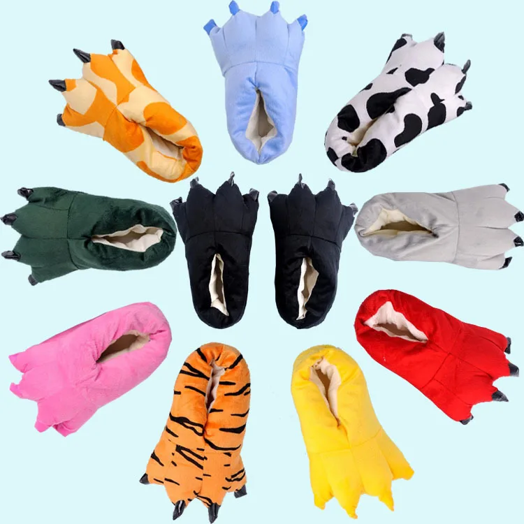 2024 bambini Cute Animal Cartoon pantofole ragazzi ragazze scarpe bambini Cartoon Paw Winter Warm Claw Slipper per Halloween Christmas