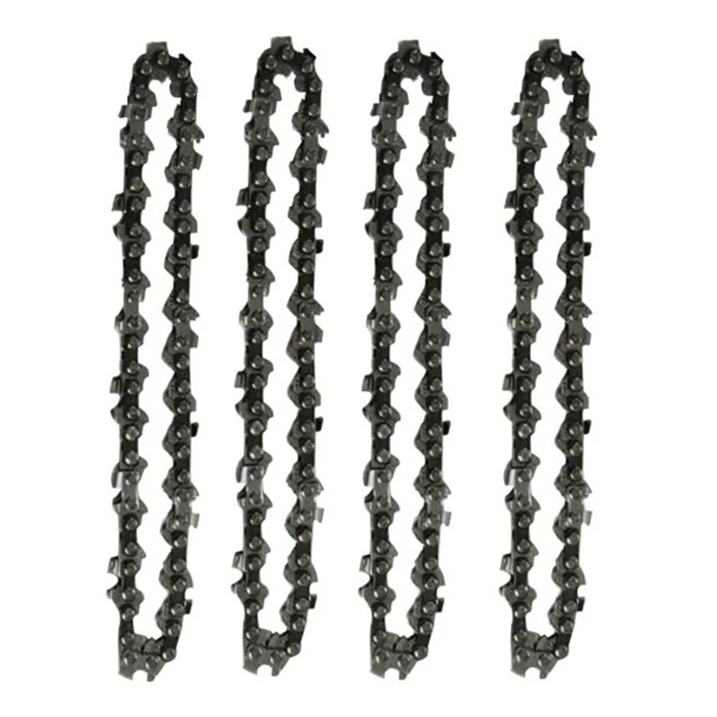 

4Pcs Mini Chainsaw Chain 4 Inch Guide Saw Chain 1/4 LP Pitch, 28 Sections For Electric Protable Handheld Chain Saw Easy Install