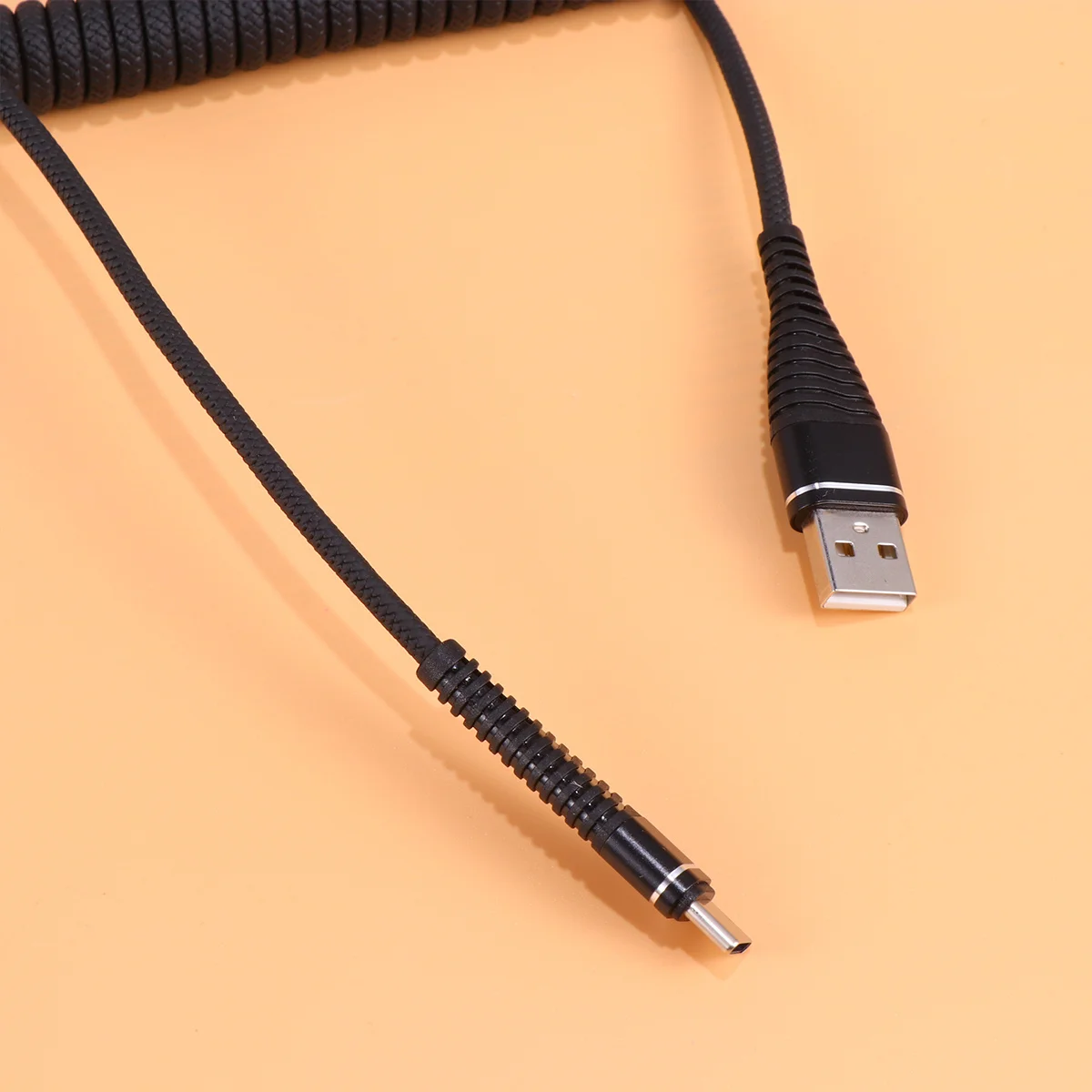 

Telescopic Mobile Phone Charging Cable Compact Lightweight Black Portable Data Transmission for Type-C Fast
