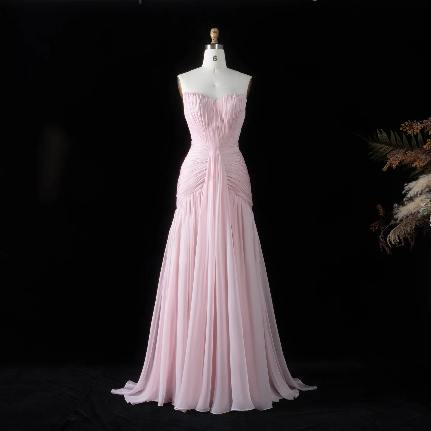 Sharon Said Evening Dresses Luxury Mermaid Strapless Chiffon Pleated Draped Dubai Birthday Wedding Guest Gowns SF057 Customized