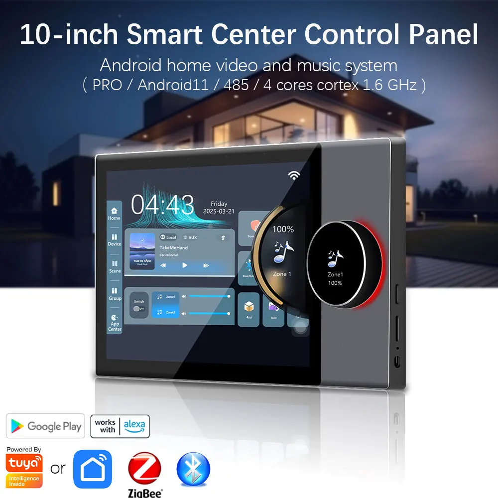 

Умная панель управления Tuya, сенсорный экран, 10-дюймовая ручка, центральный хост управления, умный дом, работа с Zigbee Alexa Google Play