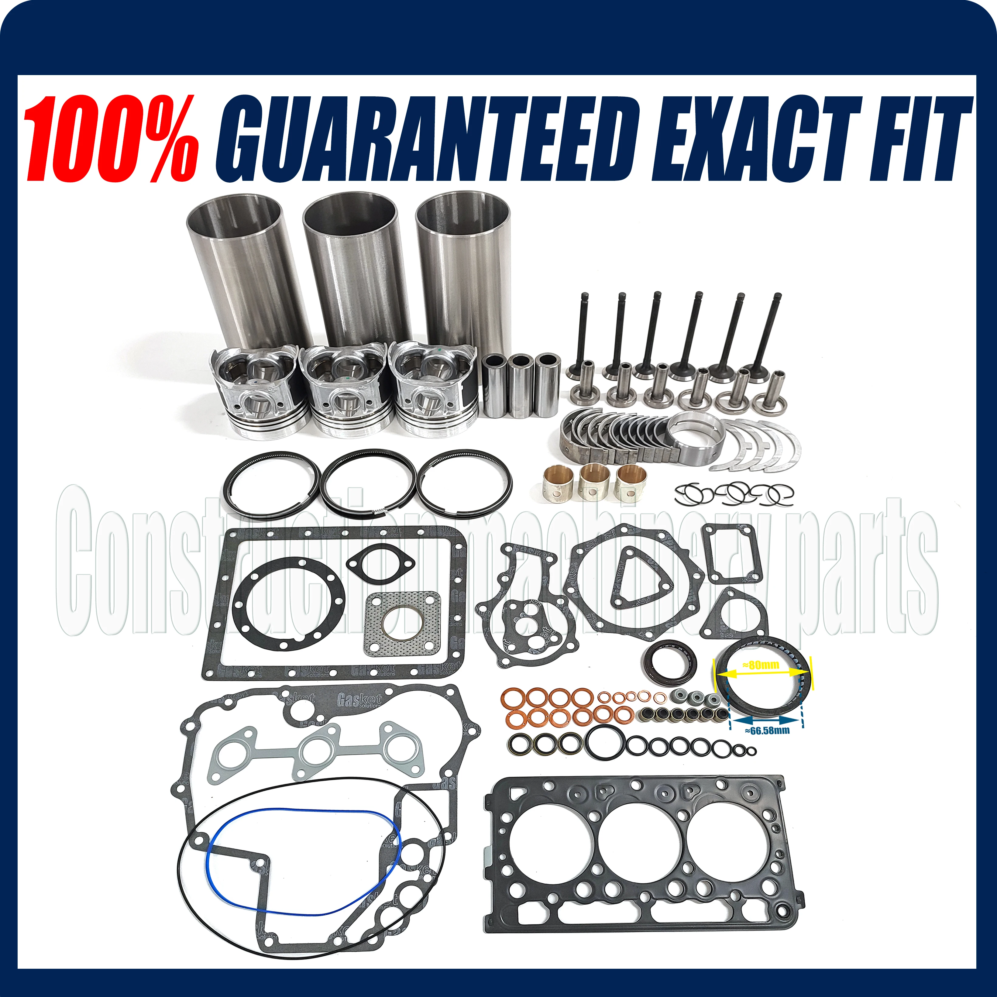 

D722 Overhaul Rebuild Kit For Kubota D722B K008 G1900 B7300HSD BX1860D ZD18 Piston Liner Cylinder Gasket Bearing Set