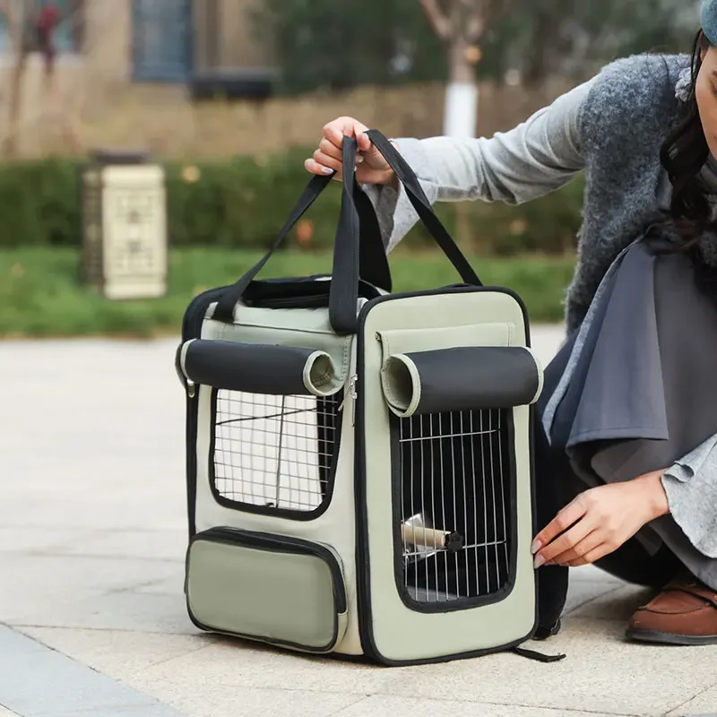 FurStarPet Parrot Backpack Suit Carrying Cage Outdoor Travel Breathable Carrier Bird Canary Waterproof Portable Transport Bag Bi
