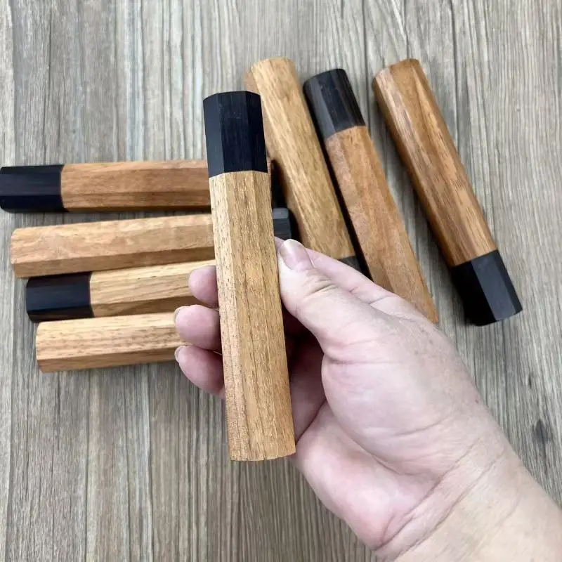 Japanese Classic Octagonal Semi-finished Wood 1 Piece Burr-free Unfinished Blank for DIY Hand Carving Craft Projects