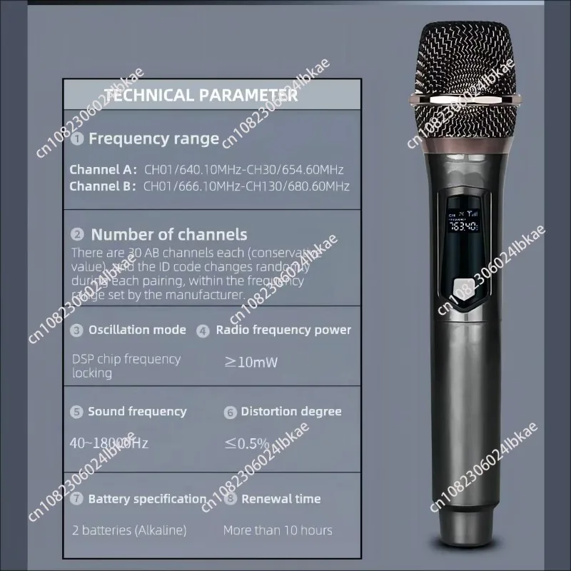 2.4G high-quality dynamic singing microphone 4-channel karaoke wireless microphone system for performance stage Ktv church spee