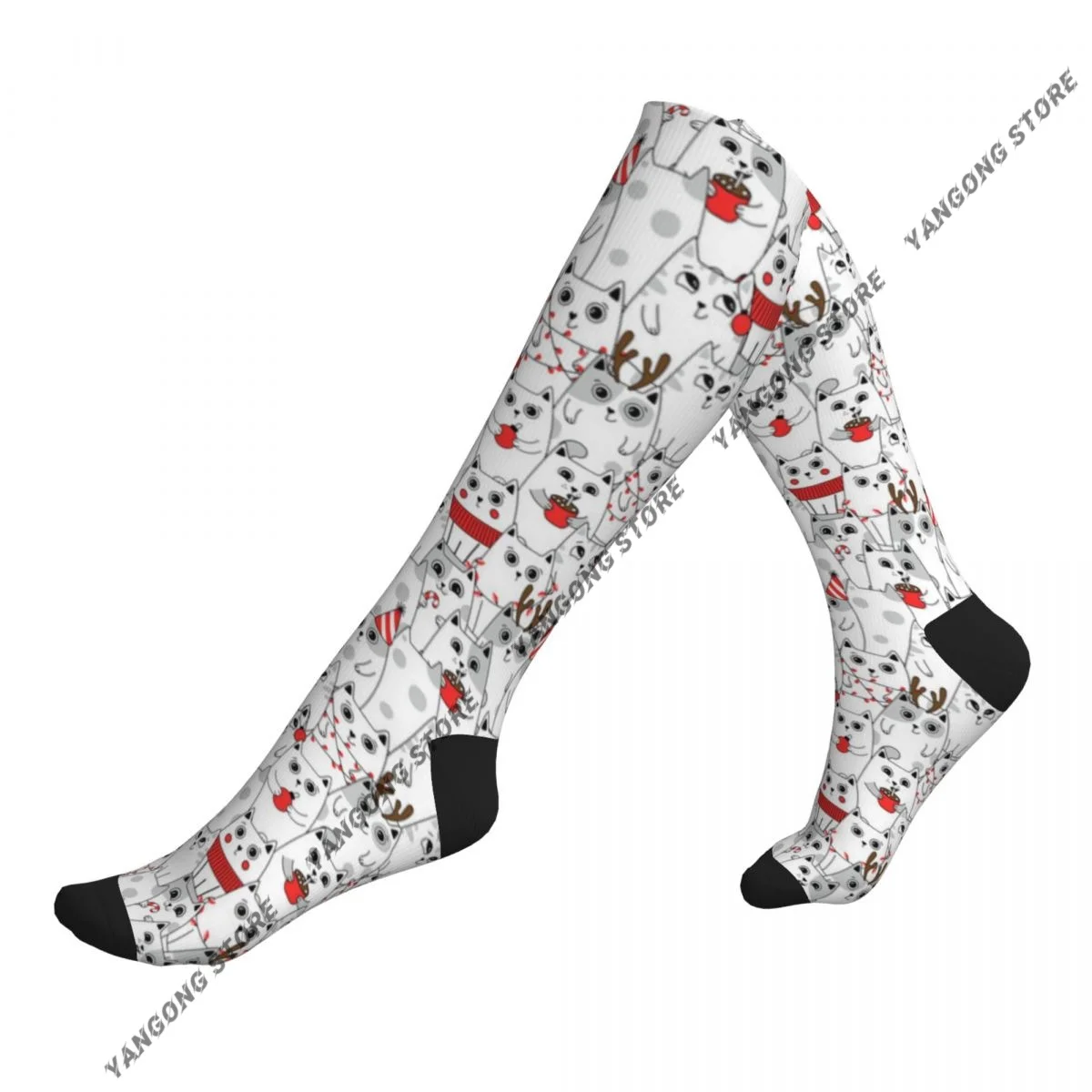 Cycling Compression Stockings Cute Cat Christmas Sports Socks Men And Women Hiking Running Socks