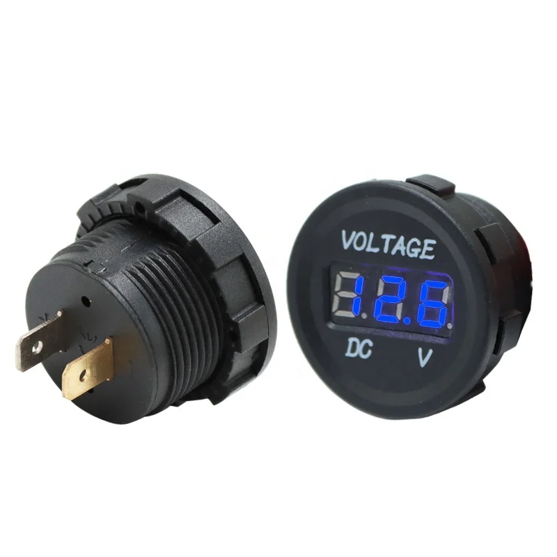 

DC12V-24V Мини Круглый Водонепроницаемый Моторник Мотоцикл Светодиодная Панель Цифровой Вольтметр Тестер Монитор Дисплей Вольтметр