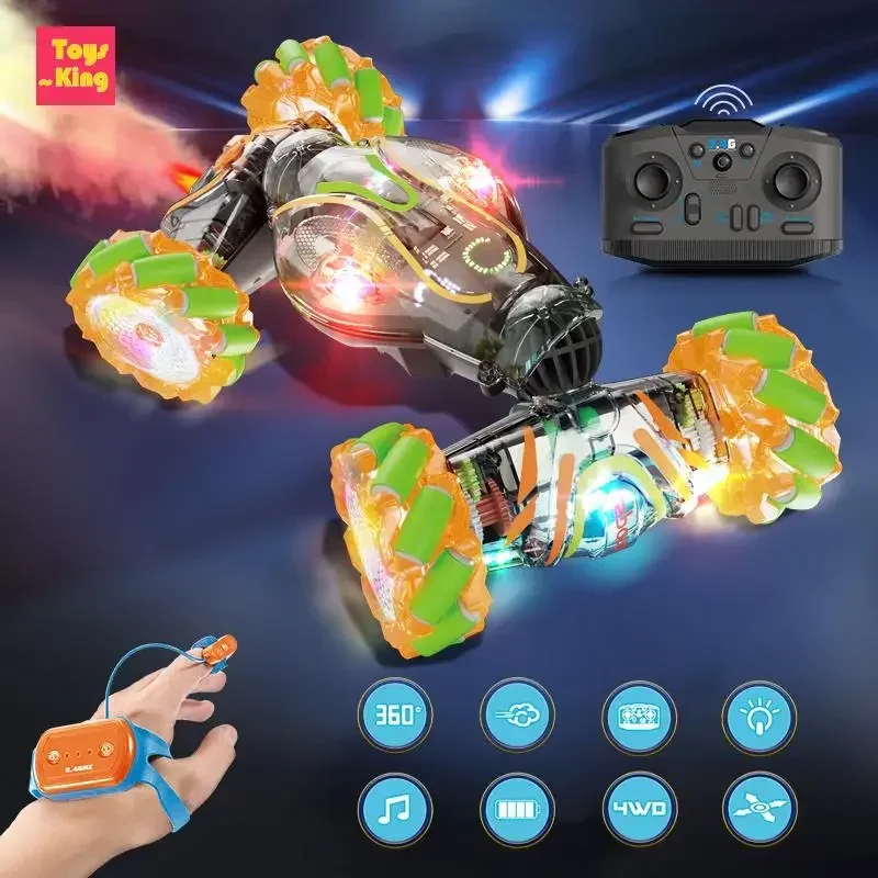 JC021 RC Spray Stunt Drift Auto Twist 4CH Geste Induktion kinder Spielzeug Dual Fernbedienung Klettern Fahrzeug Mit Lichter Musik