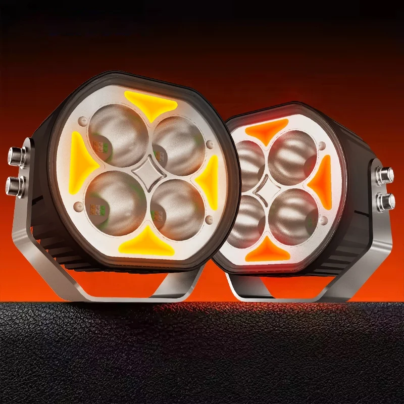

RGB Yellow Racing 4x4 Powerfull Combo Roof 5 6 7 9inch Fog Flush Mount Pod Driving Offroad Led off Road Lights