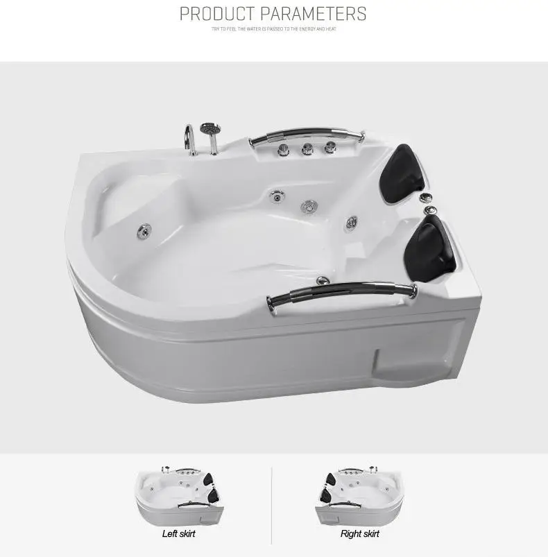 BONNY Acrylic Freestanding Bathtub With Grab Bars Two Specifications Elderly Safety Bathroom Tub