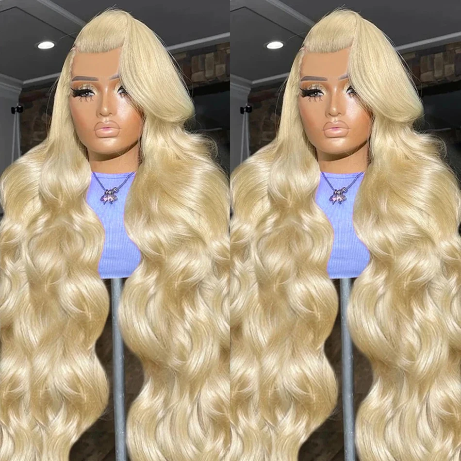 30 36 Inch Body Wave 13x6 Lace Front Human Hair Wigs 613 Honey Blonde 250% Water Wave 13x4 HD Transparent Lace Frontal Wig