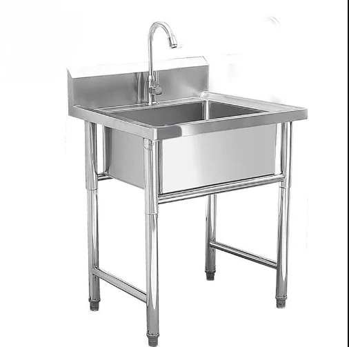 Stainless steel freestanding utility industrial single bowl commercial kitchen sink 1 compartment bowl handmade sink