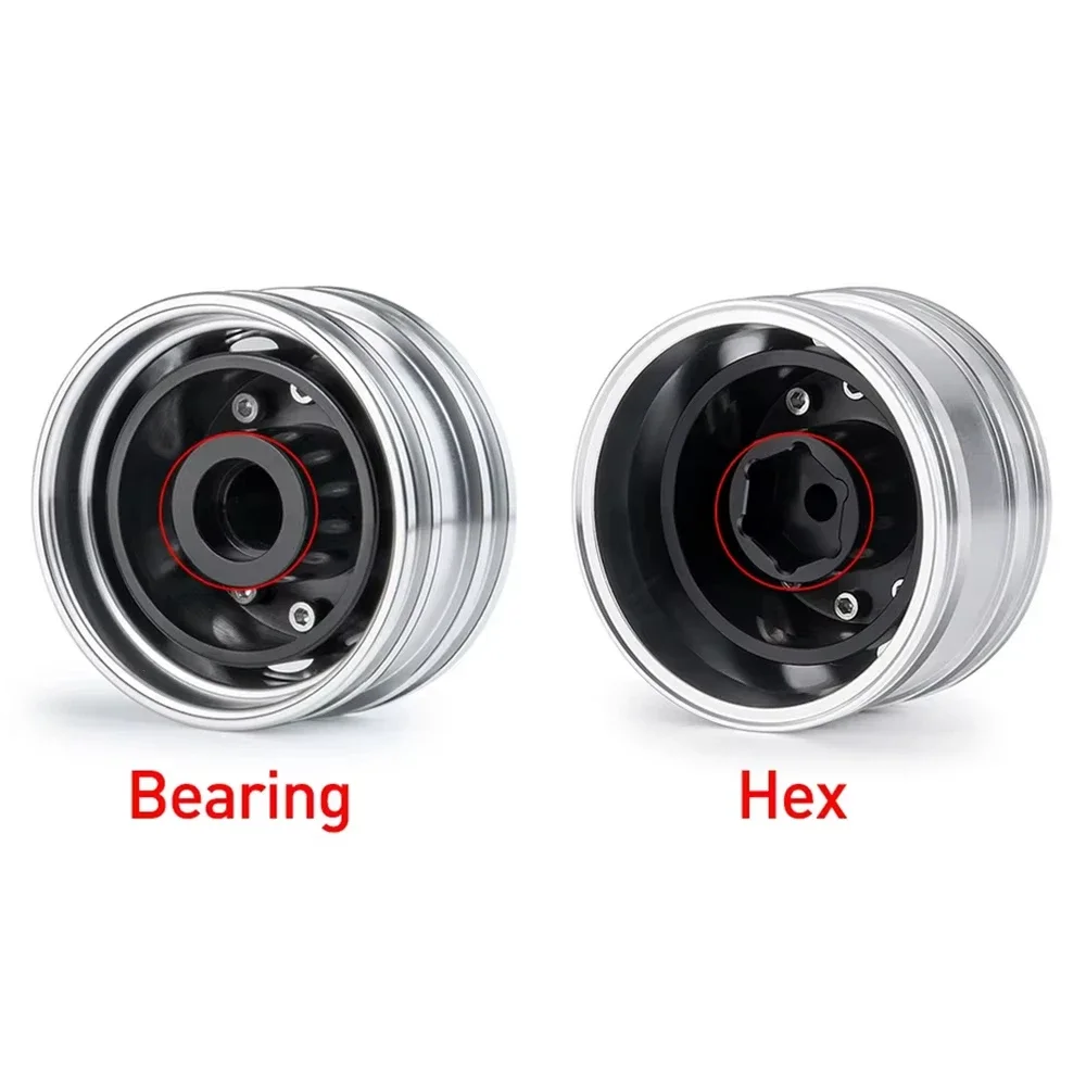 RC Car Metal Front Wheel Drive/Bearing Hub Rim 1/14 RC Truck for SCANIA Tamiya 770S R620 for VOLVO ACTROS Model Car DIY view 2