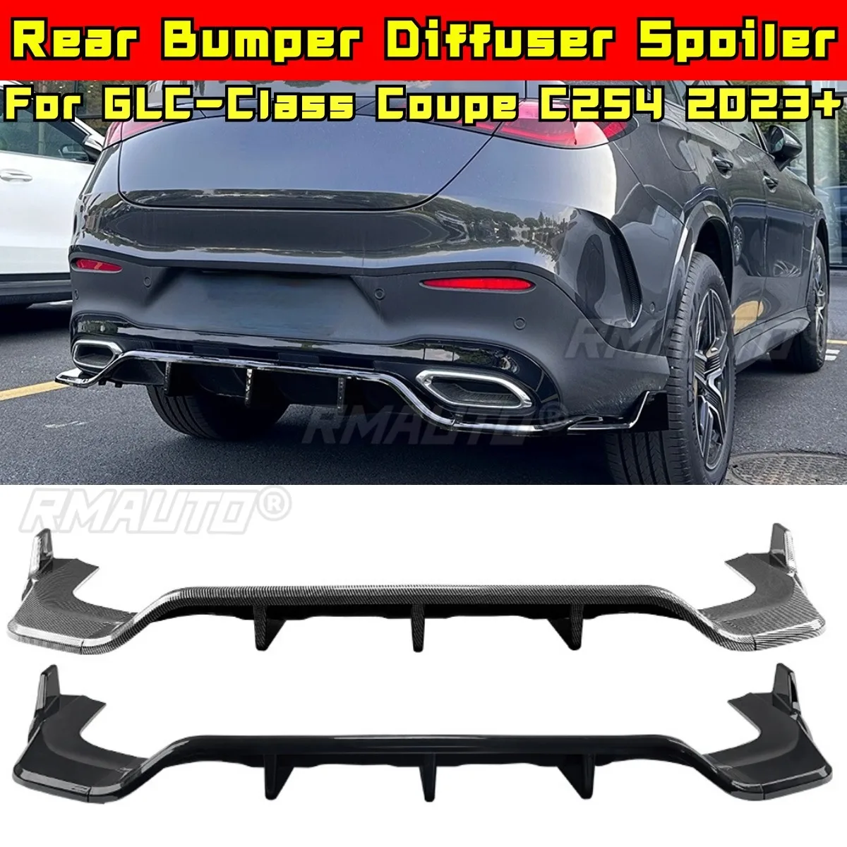 

Для Mercedes Benz GLC-Class Coupe C254 2023 + комплект кузова, сплиттер заднего бампера, диффузор для губ, фартук, автомобильные аксессуары