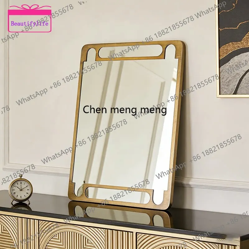 a17 French retro bathroom bathroom mirror old European dresser makeup mirror wall hanging