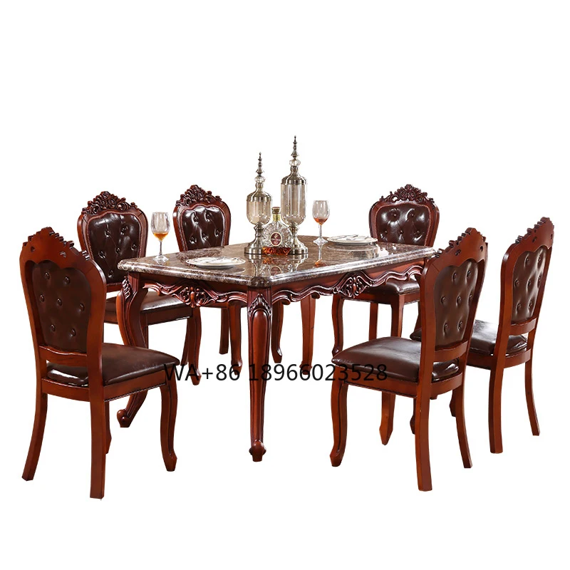 

OEM ODM Rectangle Shape Modern Marble Dining Table Baroque Dining Room Sets Luxury
