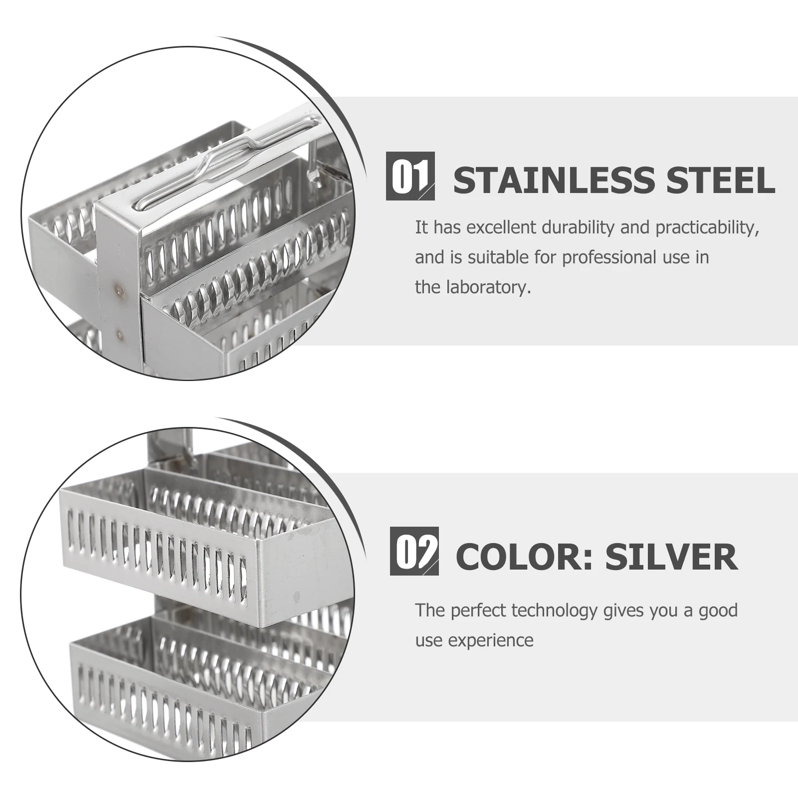 

Stainless Steel 30Slides Staining Rack Drying Holder for Microscope Glass Slides Storage Teaching Equipment Premium Material