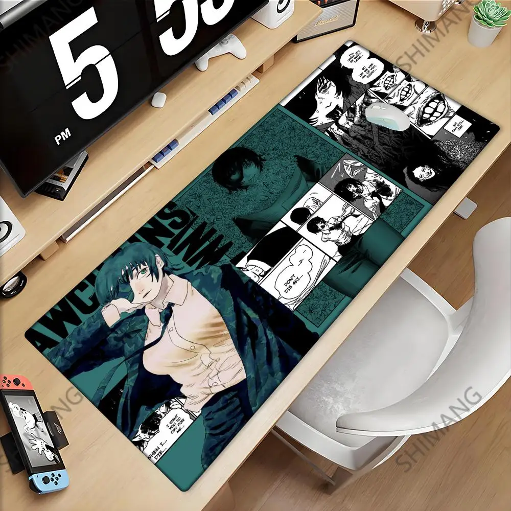 Himeno Anime Chainsaw Man Mouse Pad Computer Keyboard Mouse Mat Gamer PC Laptop Desk Mat Office Accessories Table Mats