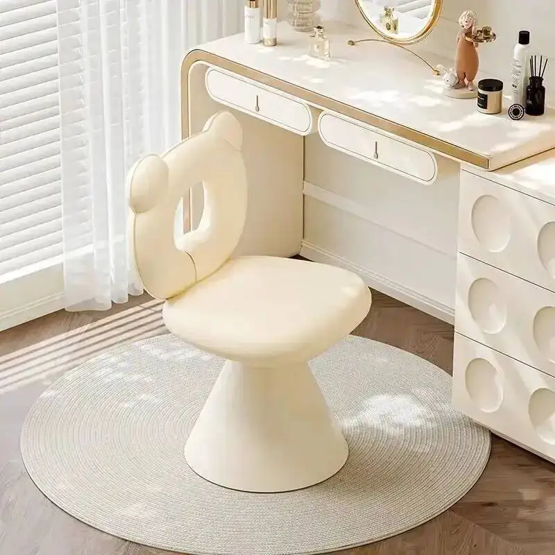 Family Set Cream Wind, Makeup Chair, Bedroom, Dresser, Chair, Light Luxury, Simplicity, Dressing Stool, Rotating, Living Room, B