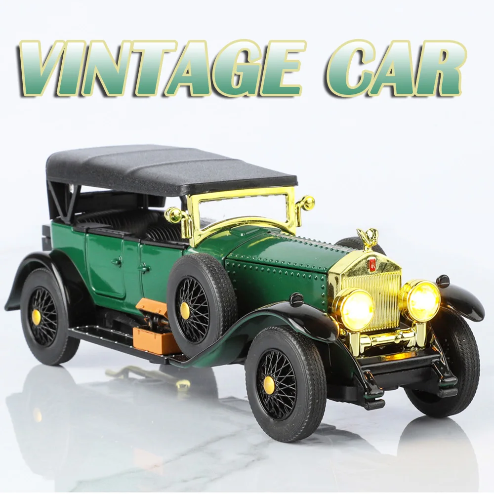 Coche Vintage Phantom 300SL 1:32, modelo de juguete en miniatura, aleación fundida, puertas extraíbles, sonido abierto, vehículo de simulación de luz para niños