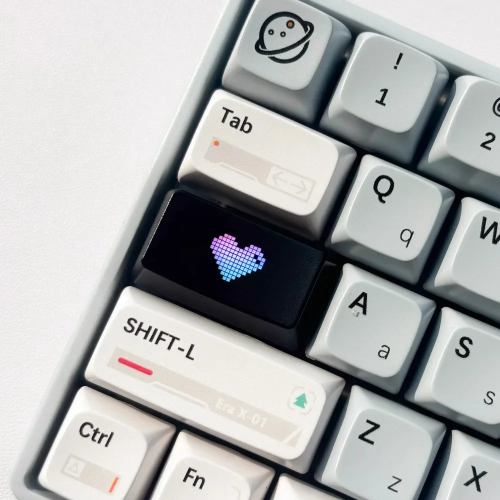 Translucent Heart Artisan Keycap 1.75U Short Shift OEM ABS Backlit Keycap Compatible With MX Switch Mechanical Keyboard Gaming