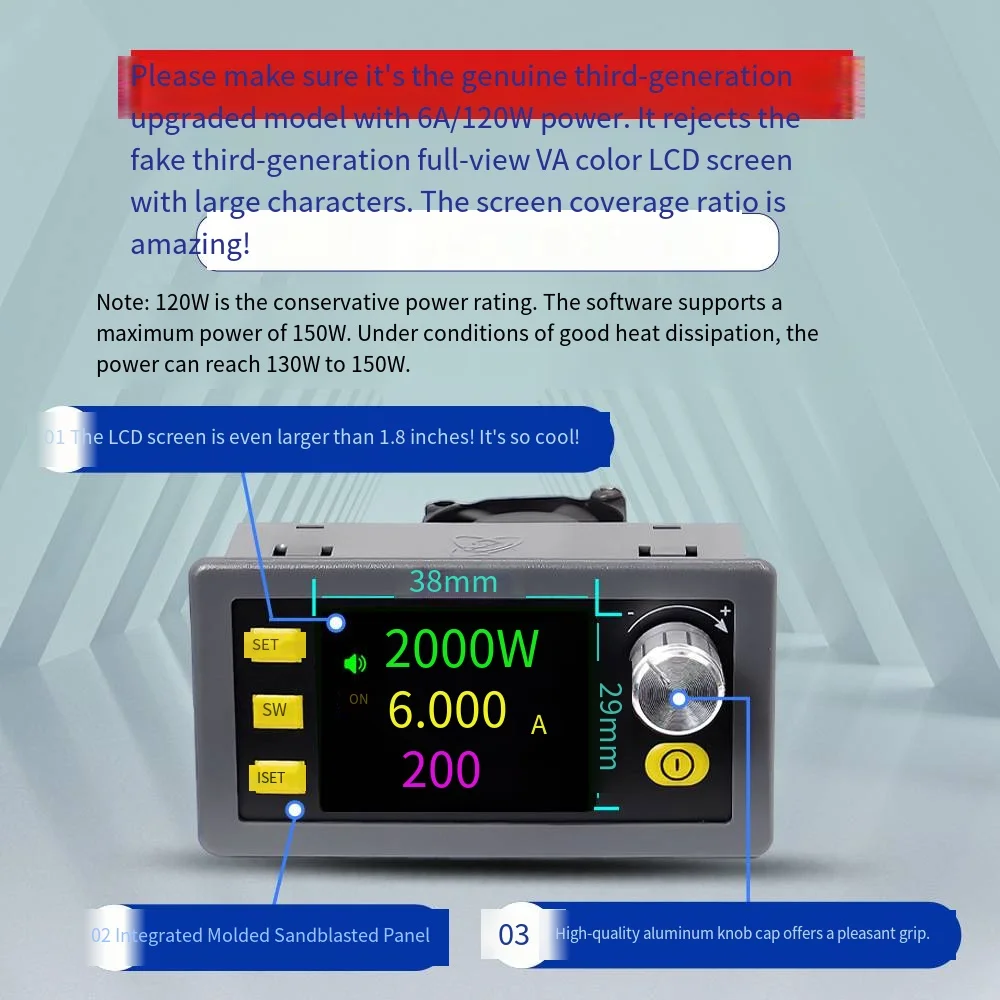 120W High‑Efficiency DC Step Up‑Down Voltage Regulator Constant Current Adjustable Power Module Solar Battery Charging & Circuit