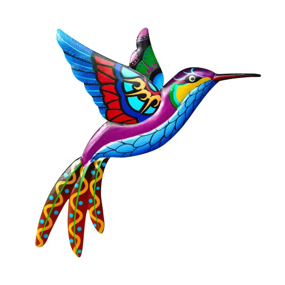 Bedroom Living Room Indoor Outdoor Artwork Statue Metal Hummingbird Garden Backyard Art Craft Sculptures Wall Decoration