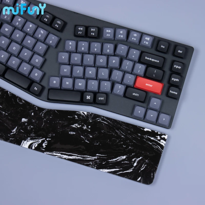 Imagem -03 - Mifuny Keychron-short Axis Teclado Mecânico Descanso de Pulso Personalizado Gaming Descansa Irregular Quartz Stone K15pro