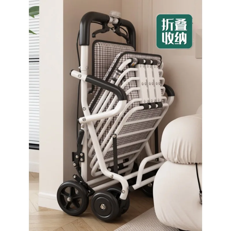 The Elderly Trolley Can Sit on Folding Trolley To Help Shopping Trolley Elderly Can Sit on Soft Chair Scooter