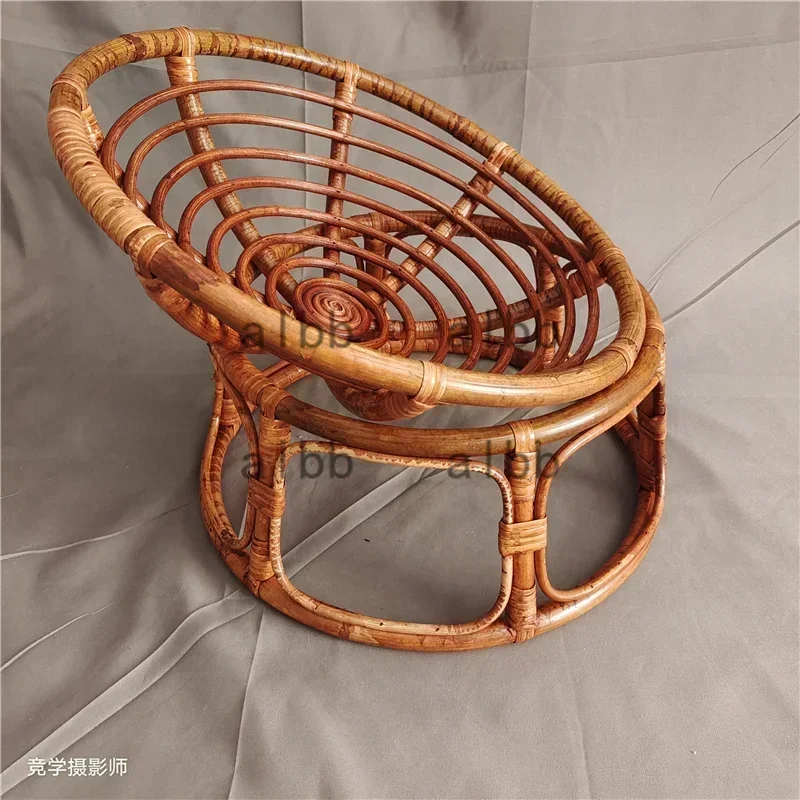 Elevated Round Wicker Cat Nest Natural Hand Woven Rattan Chair Breathable Pet Bed for Indoor Cats Pet Photography Scene Layout view 5