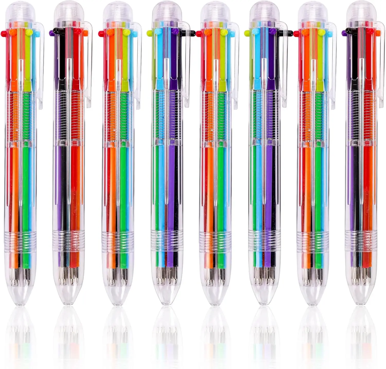 

28 Pack 6-in-1 Multicolor Ballpoint Pens, 0.5mm Retractable for Office School Supplies Students Gift