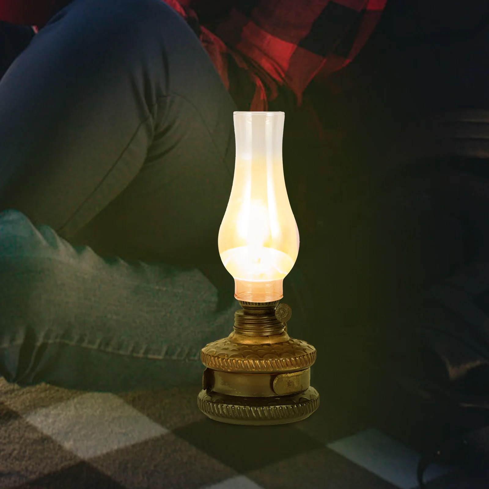 

Glass Lamp Chimney Heat Resistant Retro Oil Lamp Cover Decorative Glass Shade Camping Lantern Protector Lantern Cover