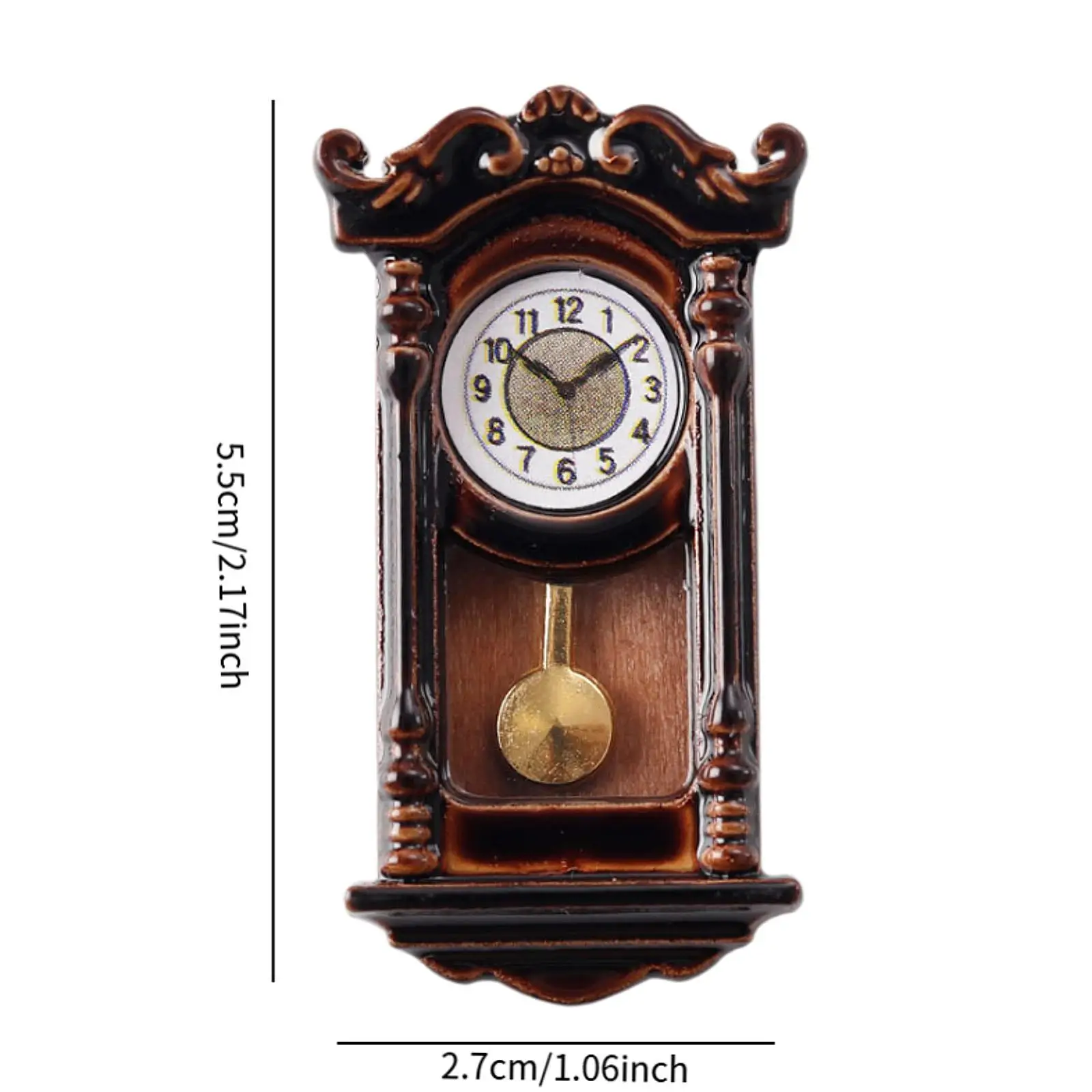 1:12 عنصر ديكور على مدار الساعة الرومانية لبيت الدمى للمناظر الطبيعية الصغيرة