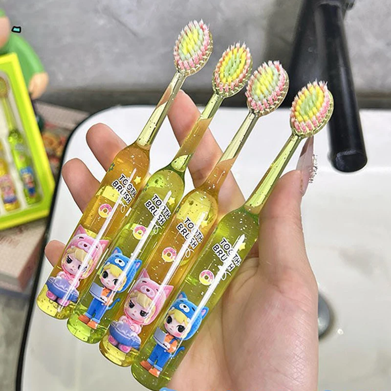 4-Pack of Children's Soft-Bristle Toothbrushes with Cute Cartoon Design and Soft Bristles for Deep Cleaning