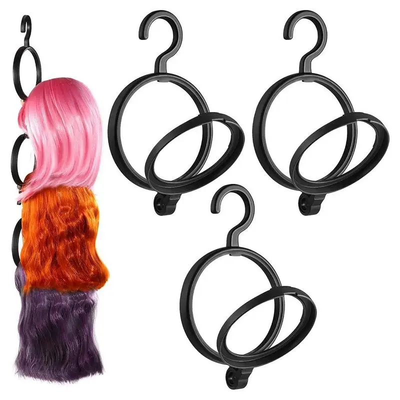 3PCS Hanging Wig Stand Wig Hanger Portable Wig Organizer Multiple Wigs Storage And Display Collapsible Wig Dryer Holder Hot Sale