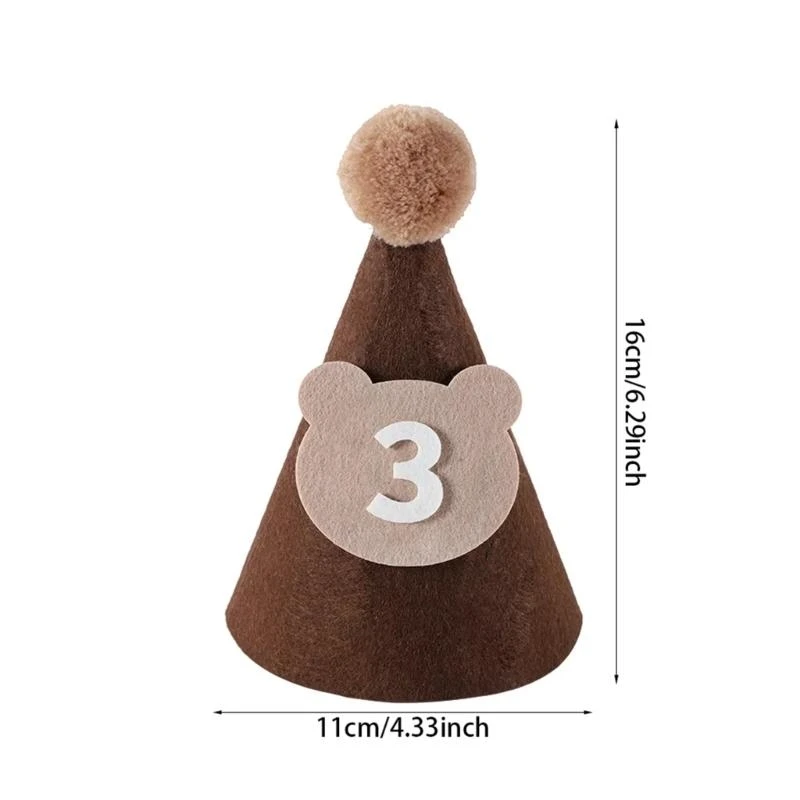 

Little Bear Heads Pom Pom Hat Baby Birthday Hats Shower Party Photo Decorations