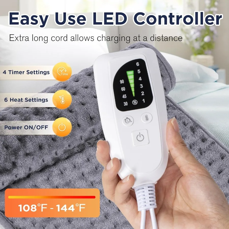 NALONE Full Body Heating Pad for Back Pain Relief 10FT Cord Extra Large Heating Pads for Neck XXXL Portable Electric Heated Pad