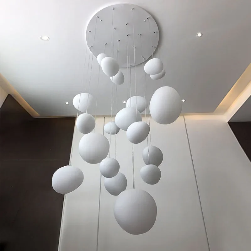

Italian Designer Glass Ball Pendant Light Villa Stair Ceiling Chandelier Suspension Indoor Home Decoration Hanging Lamp