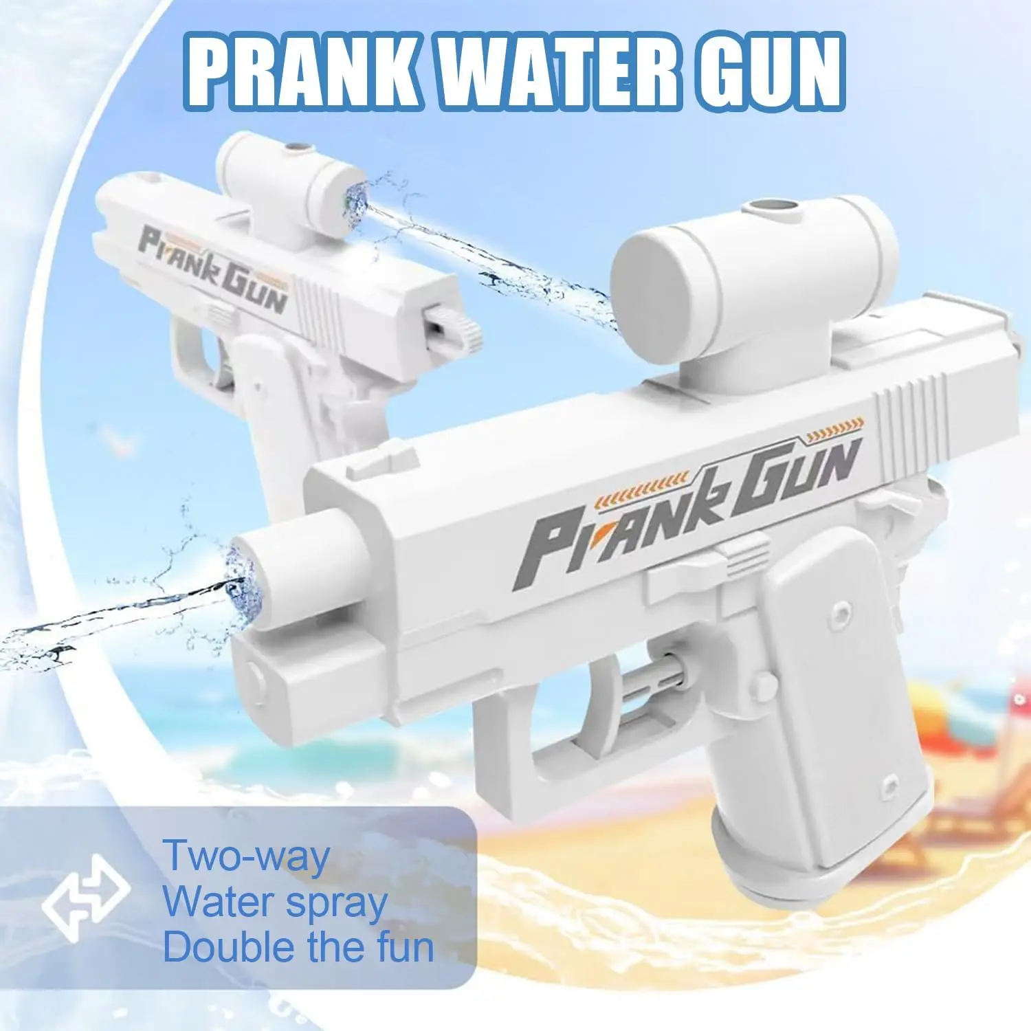 Prank Two-Way Water Gun,Reverse Pranks Surprise Waters Gun,Hilarious Novelty Toy for Parties Summer Fun,Swimming Pool Beach Sand
