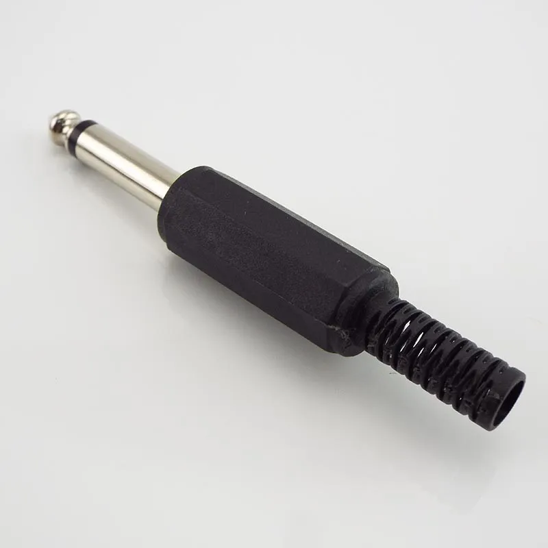6.35mm 6.5mm 2 Pole Mono Amplifier Plug 6.35 6.5 2 Pin Adapter Microphone Jack Plug-in Audio Connector for Microphone A4