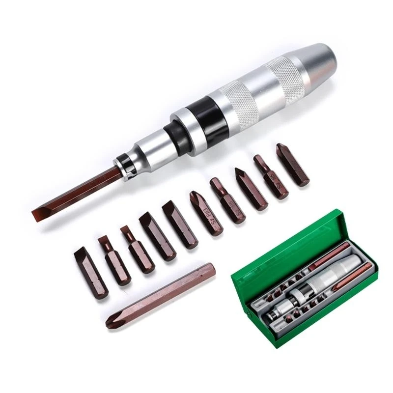 

652F 13Piece Impact Screwdriver with Carbon Steel Bit Suitable for Removing Old and Damaged Screws Quick And Easy Repairs