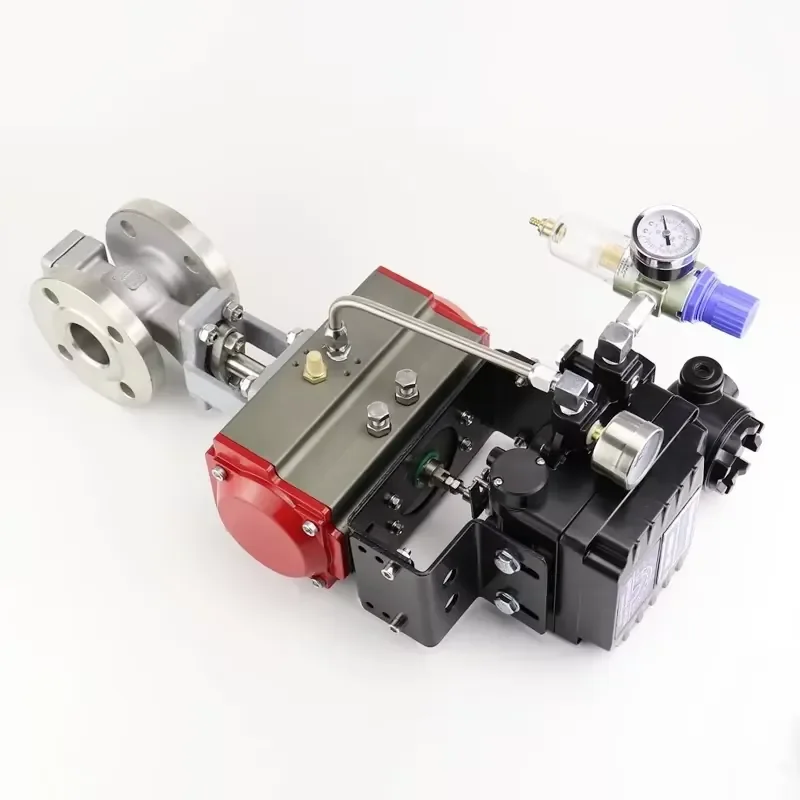 WSQ Pneumatic V-Type Ball Valve Q647W-16P 304 Stainless Steel Pressure Reducing Valve Hard Seal Adjustment Suits Water Sizes