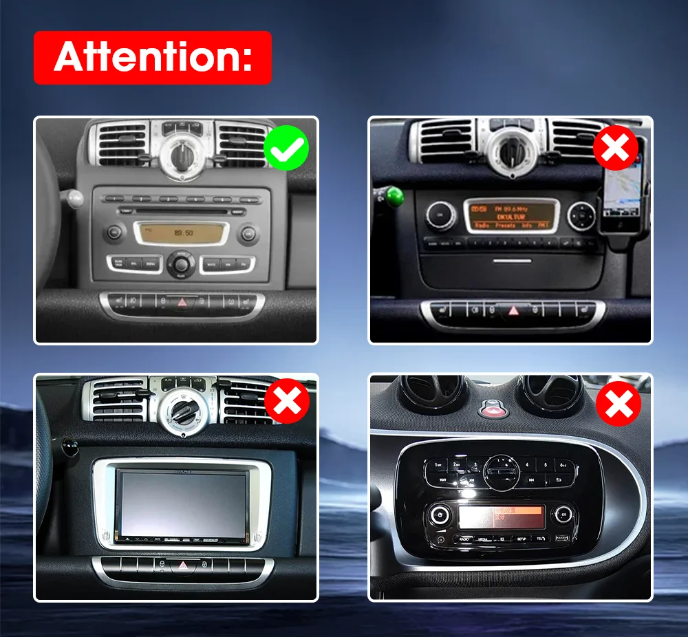 Intelligente Autosysteme für Smart Fortwo 451 2005 - 2010 2010-2015 Display-Bildschirm Carplay Android Auto BT Multimedia-Navigation – Detail 1