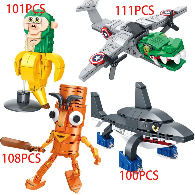 Brainrot Tung Tung Sahur أرقام Tralalero Tralala اللبنات عصا خشبية الناس الحيوانات الطوب لعب للأطفال طفل هدية #3