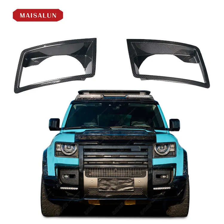 

Maisalun Auto Spare Parts Dry Carbon Fiber Material Headlight Lampshade for Land Rover Defender Body Kit