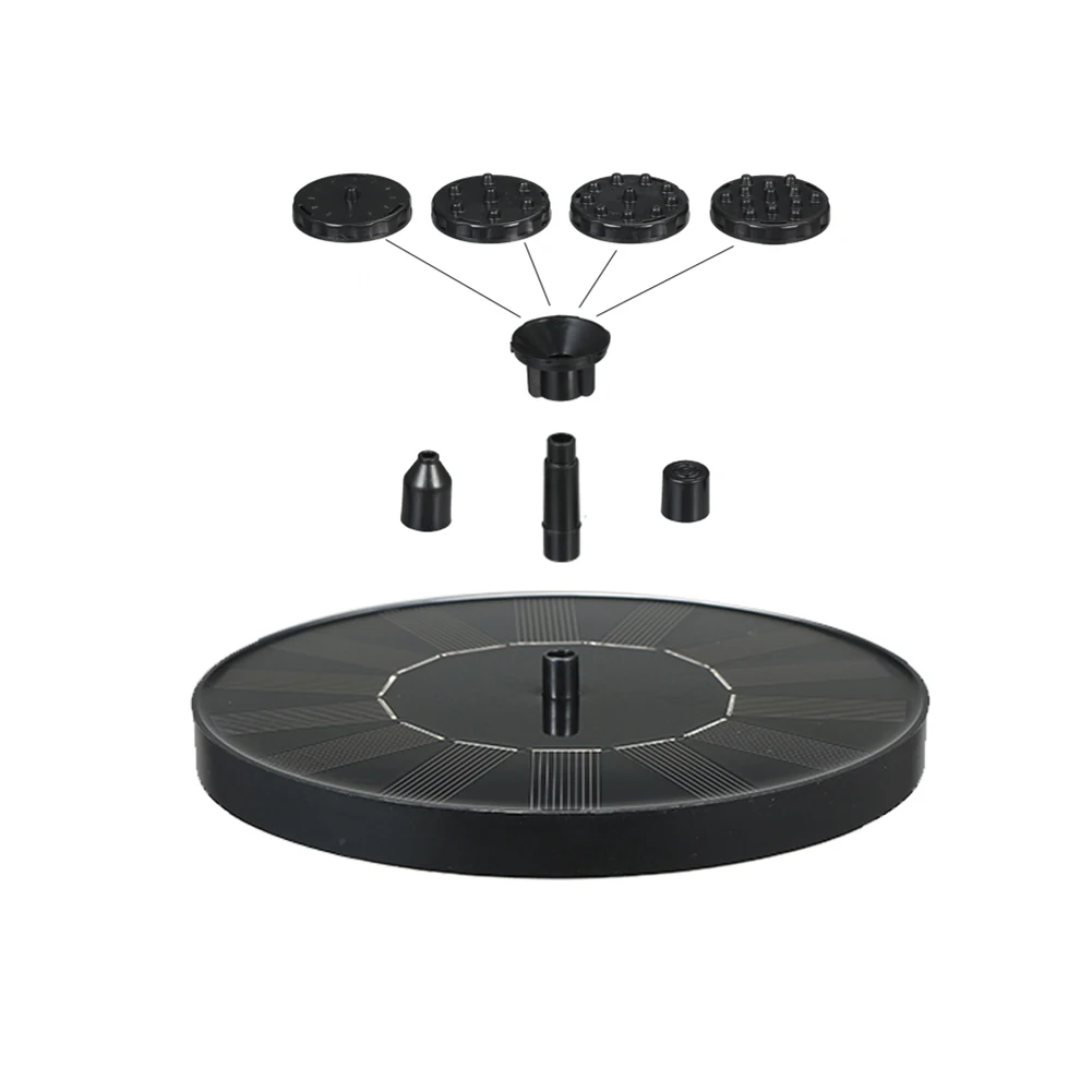 

Outdoor Bird Bath Solar Powered Fountain Floating Water Pump Kits with 6 Spray Heads Pool Pond Aquarium Adornment